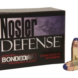 Nosler Defense Ammunition 45 ACP 230 Grain Bonded Tipped Box of 20