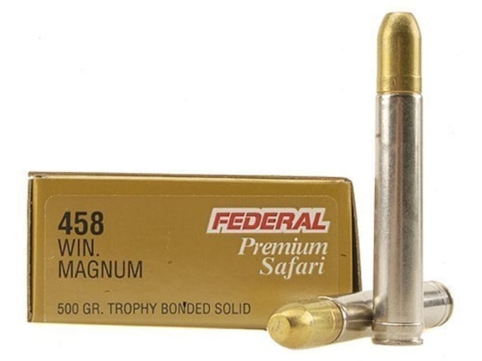 Federal Premium Safari Ammunition 458 Winchester Magnum 500 Grain Speer Trophy Bonded Sledgehammer Box of 20