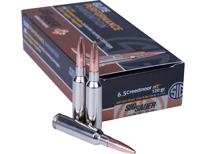 Sig Sauer Elite Performance Hunting HT Ammunition 6.5 Creedmoor 120 Grain Solid Copper Lead-Free Expanding Box of 20
