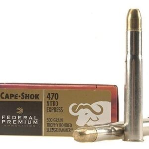 Federal Premium Safari Ammunition 470 Nitro Express 500 Grain Speer Trophy Bonded Sledgehammer Box of 20