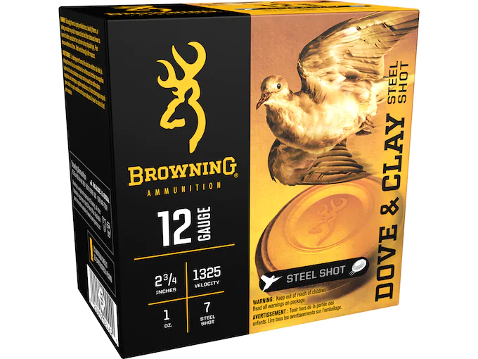 Browning Dove & Clay Ammunition 12 Gauge 2-3/4" 1 oz Non-Toxic Steel Shot