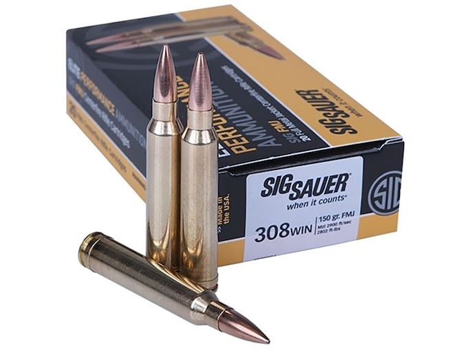 Sig Sauer Elite Performance Ammunition 308 Winchester 150 Grain Full Metal Jacket Box of 20