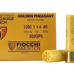 Fiocchi Golden Pheasant Ammunition 20 Gauge 3" 1-1/4 oz #6 Nickel Plated Shot Box of 25