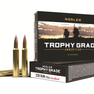 Nosler Trophy Grade Ammunition 338 Remington Ultra Magnum 225 Grain AccuBond Box of 20