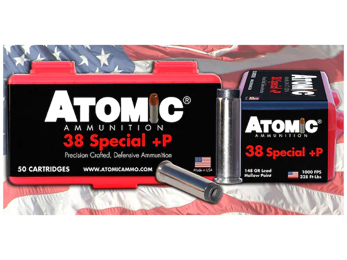 Atomic Ammunition 38 Special +P 148 Grain Lead Hollow Point Box of 50
