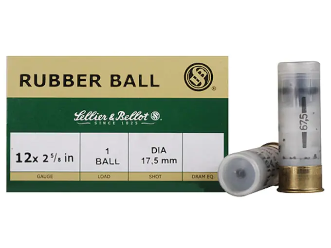 Sellier & Bellot Ammunition 12 Gauge 2-5/8" 17.5mm Rubber Ball Box of 25