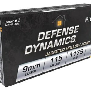 Fiocchi Defense Dynamics Ammunition 9mm Luger 115 Grain Jacketed Hollow Point Box of 50