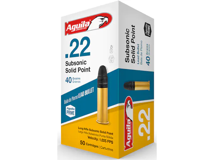 Aguila Ammunition 22 Long Rifle Subsonic 40 Grain Lead Round Nose