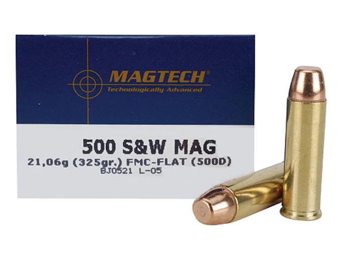 Magtech Ammunition 500 S&W Magnum 325 Grain Full Metal Jacket Flat Point