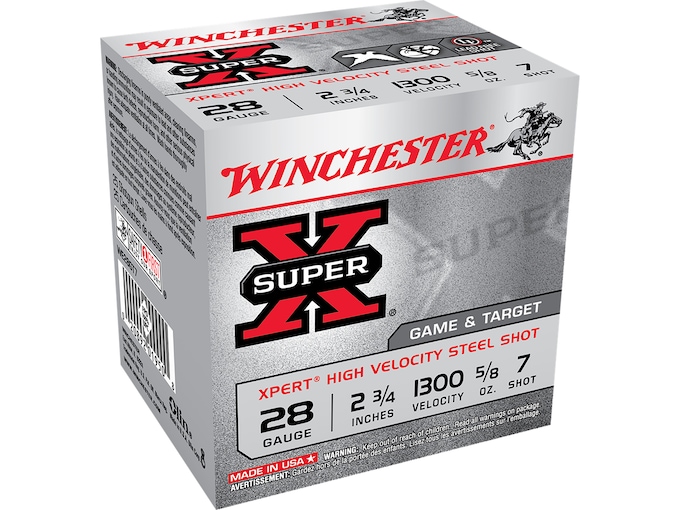 Winchester Super-X Xpert Game and Target Ammunition 28 Gauge 2-3/4" 5/8 oz Non-Toxic Steel Shot