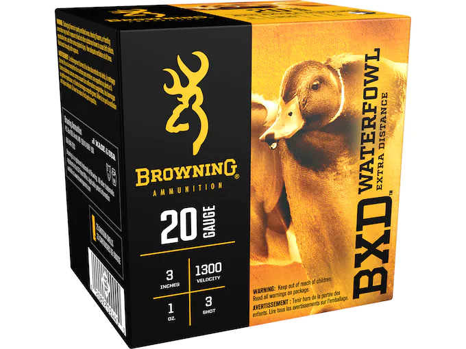 Browning BXD Waterfowl Ammunition 20 Gauge 3" 1 oz Non-Toxic Steel Shot