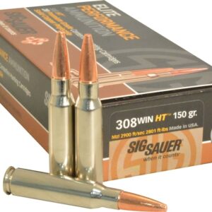 Sig Sauer Elite Performance Hunting HT Ammunition 308 Winchester 150 Grain Solid Copper Lead-Free Expanding Box of 20