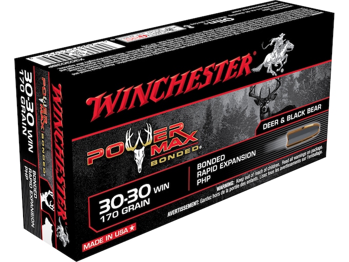 Winchester Power Max Bonded Ammunition 30-30 Winchester 170 Grain Protected Hollow Point Box of 20