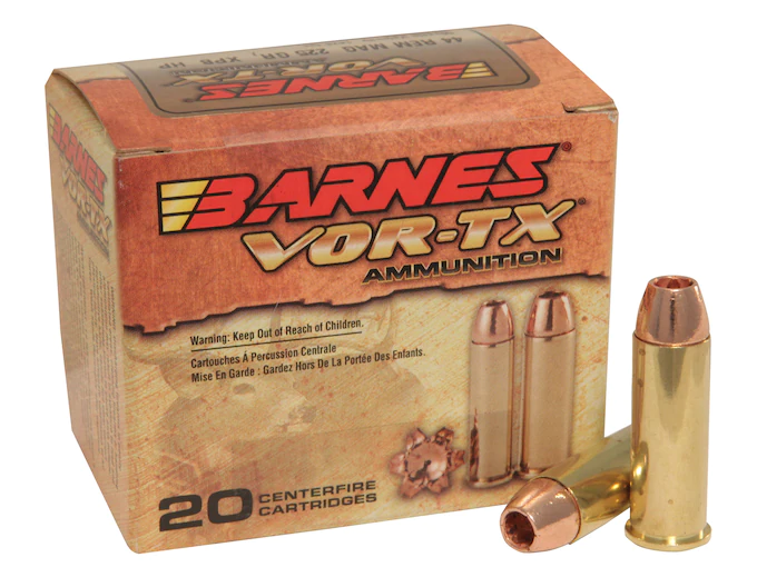 Barnes VOR-TX Ammunition 44 Remington Magnum 225 Grain XPB Hollow Point Lead-Free Box of 20
