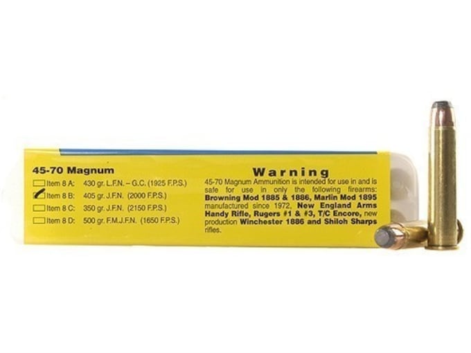 Buffalo Bore Ammunition 45-70 Government 405 Grain Jacketed Flat Nose Box of 20