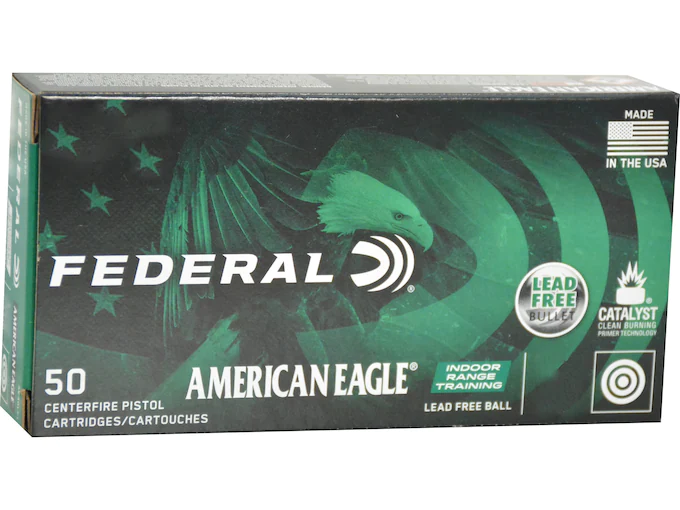 Federal American Eagle IRT Ammunition 380 ACP 75 Grain Flat Nose Lead-Free