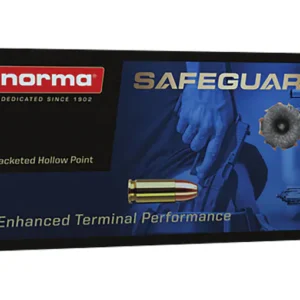 Norma Home Defense Safeguard Ammunition 9mm Luger 115 Grain Jacketed Hollow Point Box of 50