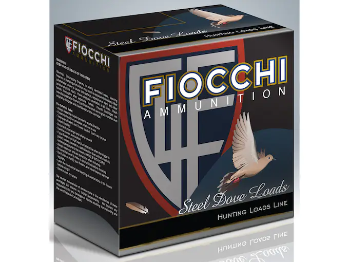 Fiocchi Dove and Quail Steel Ammunition 20 Gauge 2 3/4" 7/8 oz #7 Non-Toxic Steel Shot