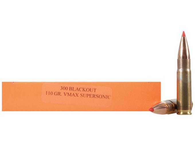 HSM Ammunition 300 AAC Blackout 110 Grain Hornady V-MAX Polymer Tip Box of 20