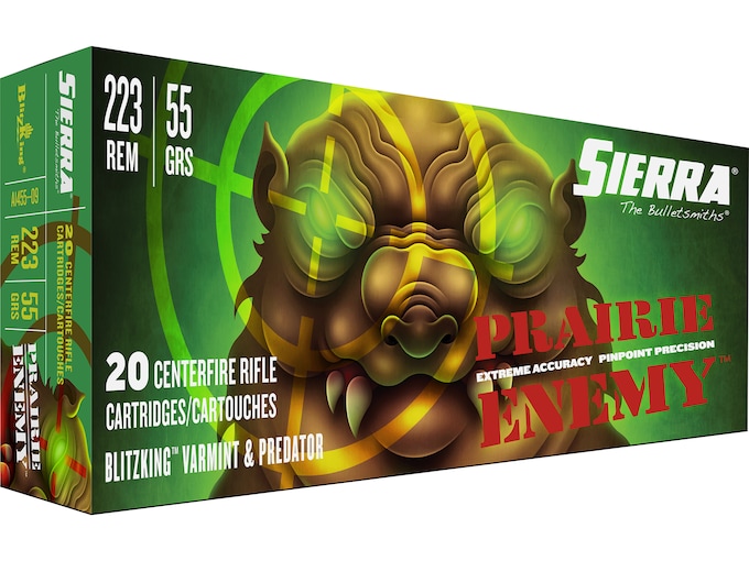 Sierra Prairie Enemy Ammunition 223 Remington 55 Grain BlitzKing Polymer Tip Box of 20