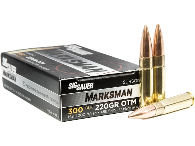 Sig Sauer Elite Performance Match Grade Ammunition 300 AAC Blackout Subsonic 220 Grain Open Tip Match