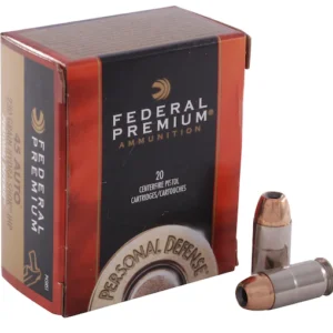 Federal Premium Personal Defense Ammunition 45 ACP 230 Grain Hydra-Shok Jacketed Hollow Point Box of 20