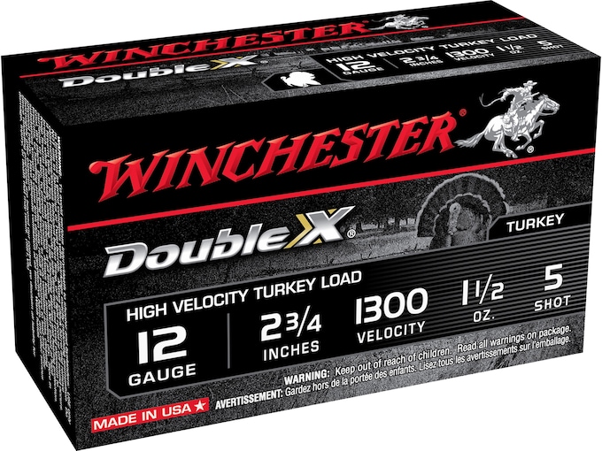 Winchester Double X Turkey Ammunition 12 Gauge 2-3/4" 1-1/2 oz #5 Copper Plated Shot Box of 10