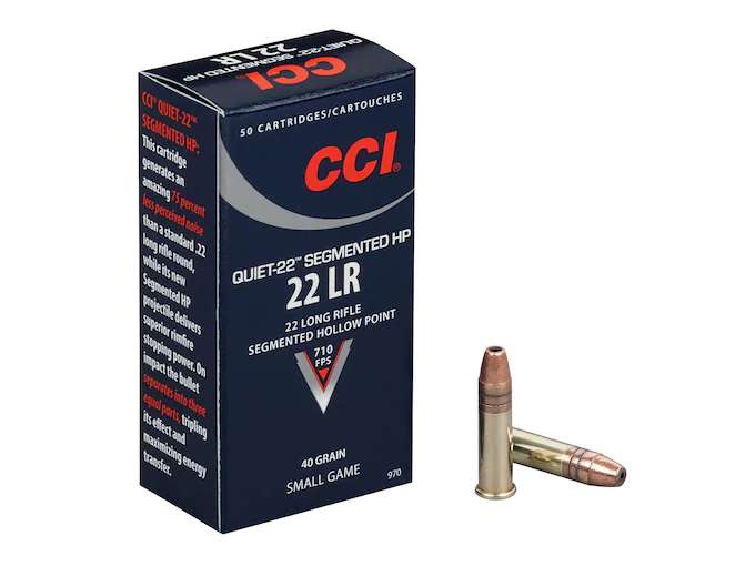 CCI Quiet Ammunition 22 Long Rifle Subsonic 40 Grain Segmented Lead Hollow Point