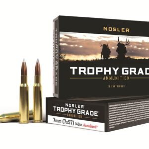 Nosler Trophy Grade Ammunition 7x57mm Mauser (7mm Mauser) 140 Grain AccuBond Box of 20