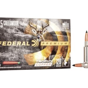 Federal Premium Ammunition 6.5 Creedmoor 120 Grain Trophy Copper Tipped Boat Tail Lead-Free Box of 20