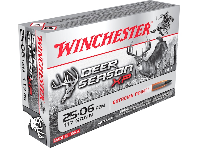 Winchester Deer Season XP Ammunition 25-06 Remington 117 Grain Extreme Point Polymer Tip Box of 20