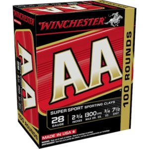 Winchester AA Super Sport Sporting Clays Ammunition 28 Gauge 2-3/4" 3/4 oz