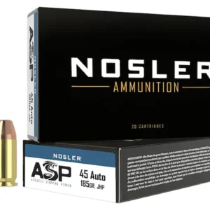 Nosler ASP Ammunition 45 ACP 185 Grain Jacketed Hollow Point