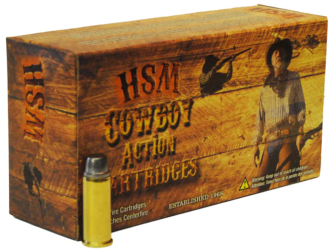 HSM Cowboy Action Ammunition 44 Remington Magnum 200 Grain Hard Cast Lead Round Nose Flat Point Box of 50