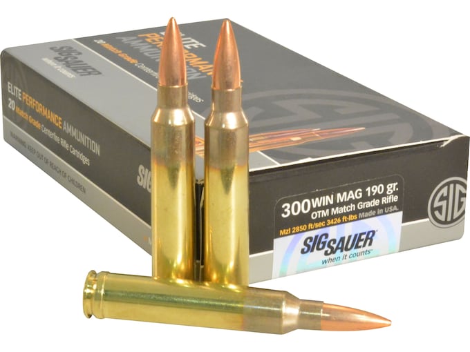 Sig Sauer Elite Performance Match Grade Ammunition 300 Winchester Magnum 190 Grain Open Tip Match