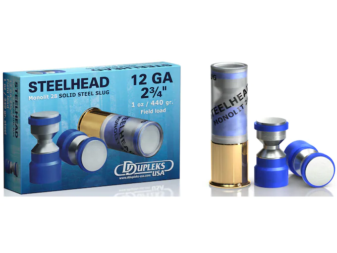 DDupleks Steelhead Monolit 28 Ammunition 12 Gauge 2-3/4" 1 oz Solid Steel Slug Lead-Free Box of 5