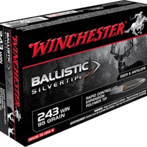 Winchester Ballistic Silvertip Ammunition 243 Winchester 95 Grain Rapid Controlled Expansion Polymer Tip Box of 20