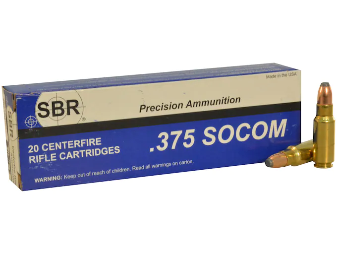 SBR Ammunition 375 SOCOM 200 Grain Sierra ProHunter Flat Point Box of 20