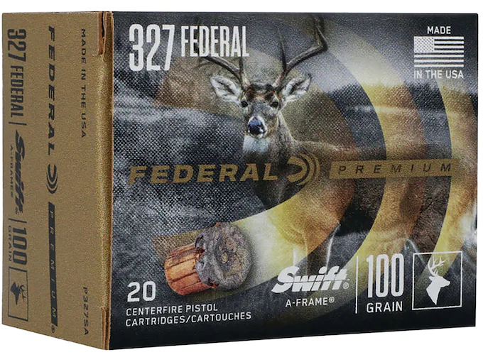 Federal Premium Ammunition 327 Federal Magnum 100 Grain Swift A-Frame Jacketed Hollow Point Box of 20