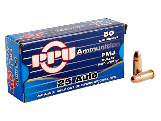 Prvi Partizan Ammunition 25 ACP 50 Grain Full Metal Jacket Box of 50