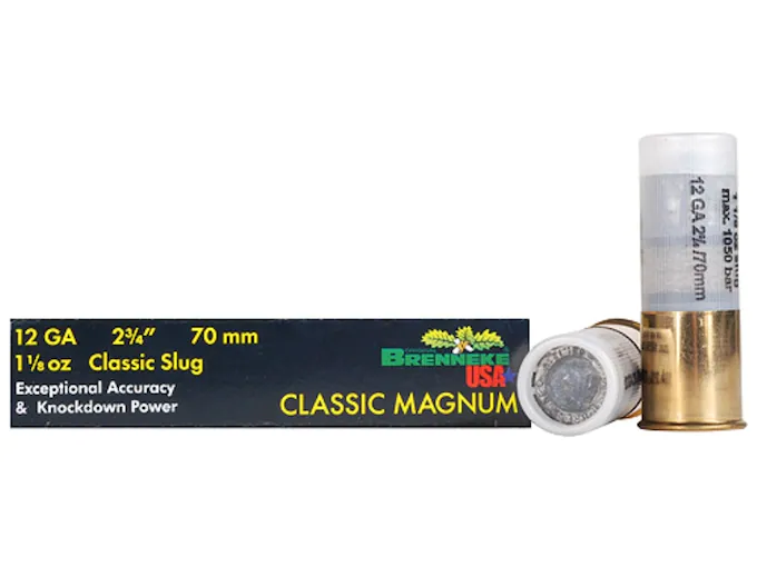 Brenneke USA Classic Magnum Ammunition 12 Gauge 2-3/4" 1-1/8 oz Lead Slug Box of 5