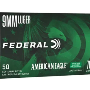 Federal American Eagle IRT Ammunition 9mm Luger 70 Grain Flat Nose Lead-Free