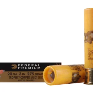 Federal Premium Vital-Shok Ammunition 20 Gauge 3" 275 Grain Trophy Copper Tipped Sabot Slug Lead-Free Box of 5