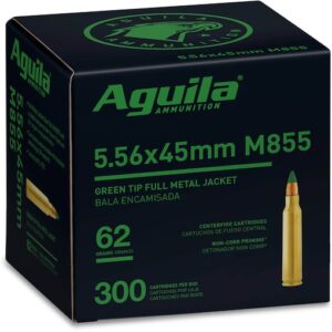Aguila Ammunition 5.56x45mm NATO 62 Grain M855 SS109 Penetrator Full Metal Jacket