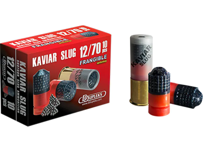 DDupleks Kaviar Ammunition 12 Gauge 2-3/4" 1-1/16 oz Frangible Slug Box of 10