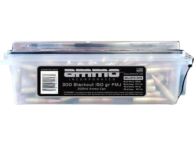 Ammo Inc. Ammunition 300 AAC Blackout 150 Grain Full Metal Jacket