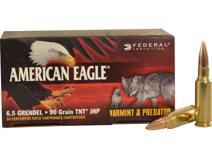 Federal American Eagle Varmint and Predator Ammunition 6.5 Grendel 90 Grain Hollow Point