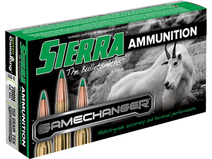Sierra GameChanger Ammunition 7mm Remington Magnum 150 Grain Tipped GameKing Box of 20