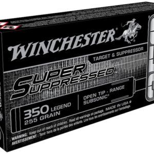 Winchester Super Suppressed Ammunition 350 Legend Subsonic 255 Grain Open Tip Box of 20