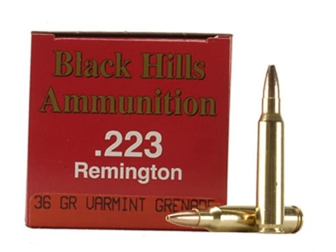 Black Hills Ammunition 223 Remington 36 Grain Barnes Varmint Grenade Hollow Point Flat Base Lead-Free